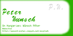 peter wunsch business card